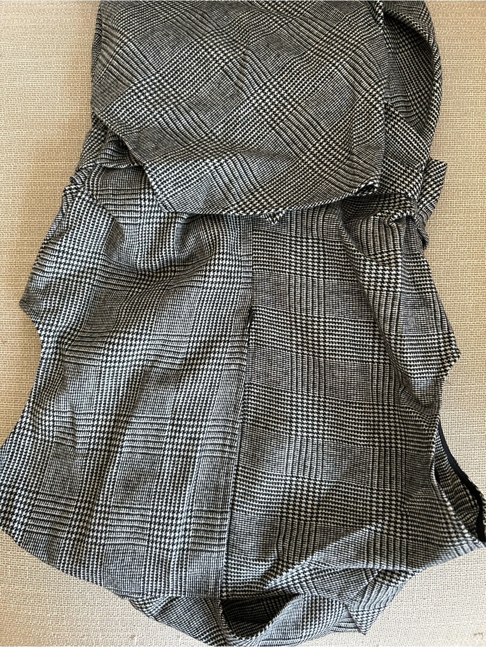 REISS Clara Midi Dress Grey Check Wool-Blend Tailored Classic - Picture 8 of 11